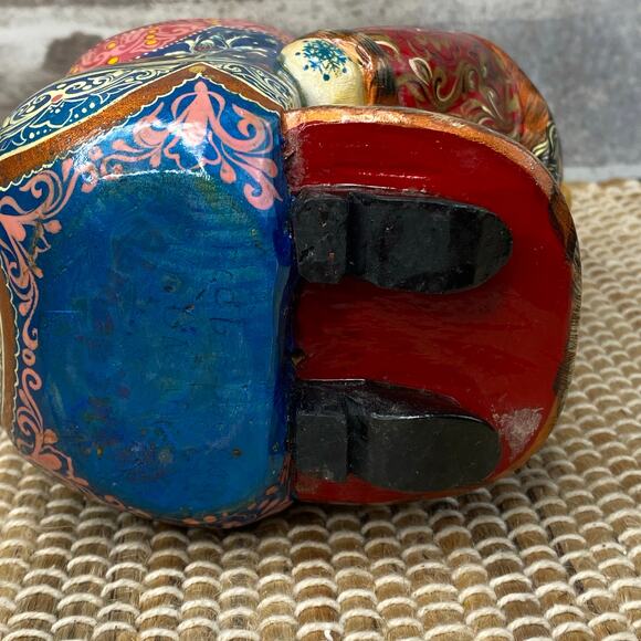 Vtg Wooden Solid Russian Hand Carved Ded Moroz Santa Claus 7" folklore figurine - Picture 15 of 16